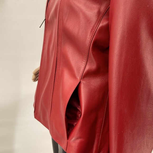 PRESTON & YORK RED LAMB SKIN JACKET - Picture 6 of 6